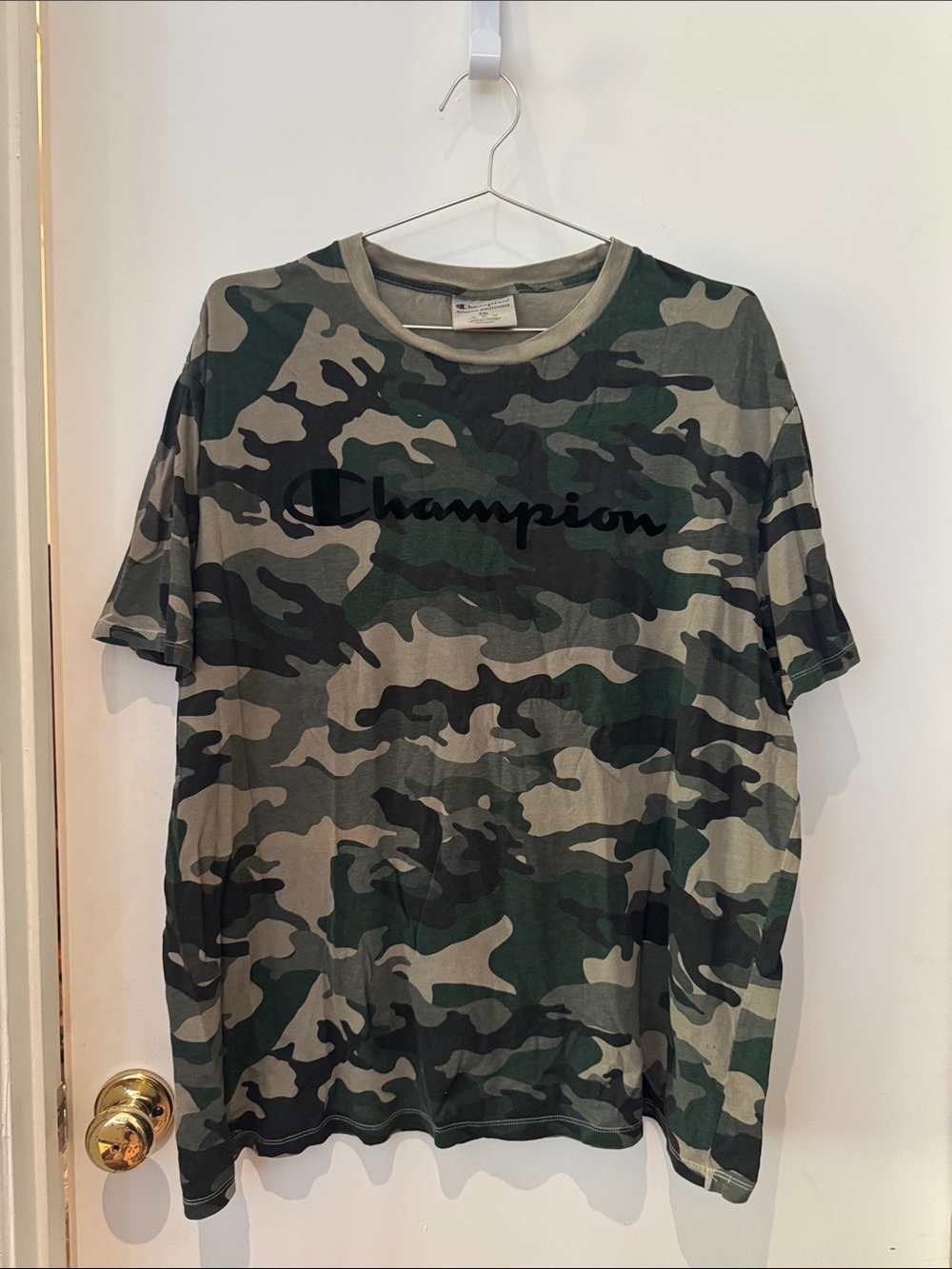 Champion Men's Camo Logo Tee - Green, Olive, Black